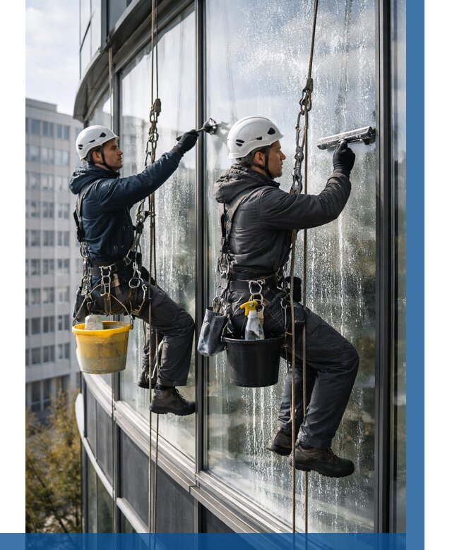 Мойка панорамных окон в Юрге от 374 р. заказать у ВЫСОТНИК-Юрг