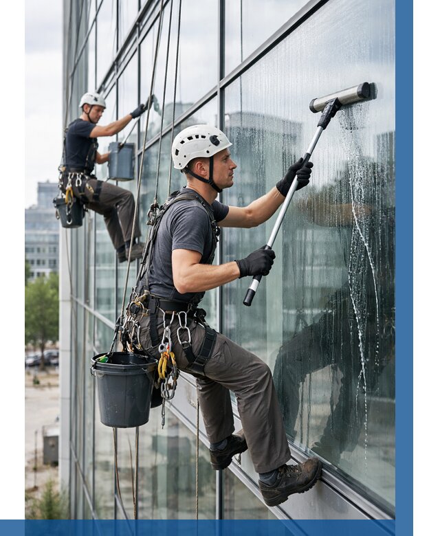 Мойка витражей альпинистами в Юрге от 749 р. под ключ|ВЫСОТНИК-Юрг