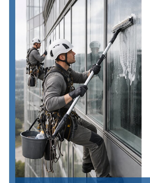 Высотная мойка сплошного остекления с выездом в Юрге