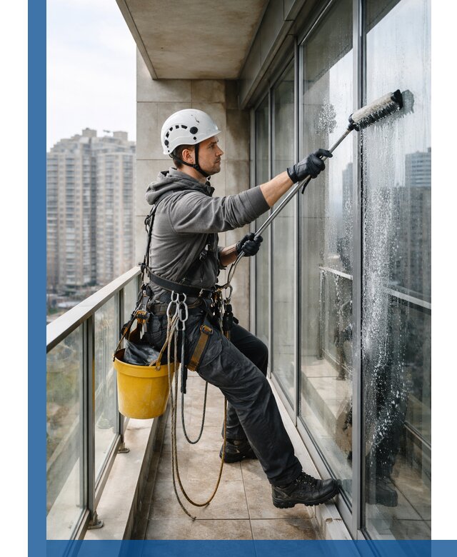 Профессиональная мойка балконного остекления в Юрге