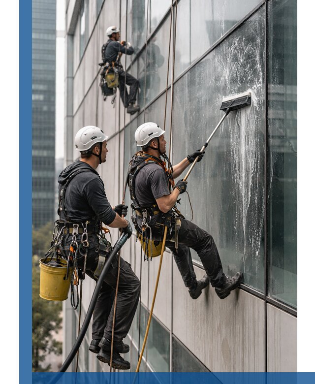 Профессиональная высотная мойка фасадов зданий в Юрге
