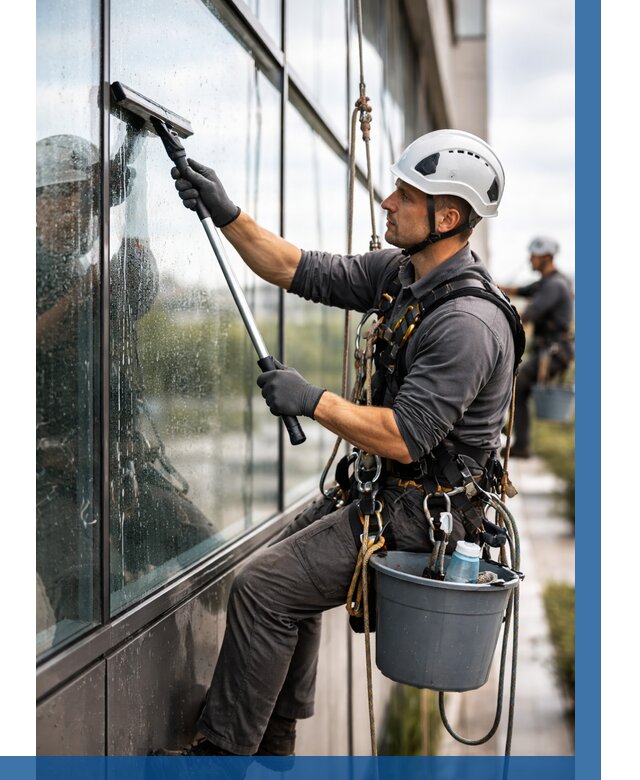 Мойка стеклянных фасадов в Юрге от 214 р. | ВЫСОТНИК-Юрг