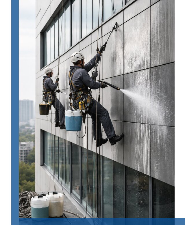 Профессиональная мойка вентилируемых фасадов в Юрге