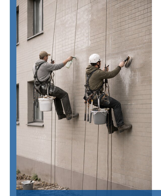 Удаление высолов с фасада зданий в Юрге без повреждений и следов