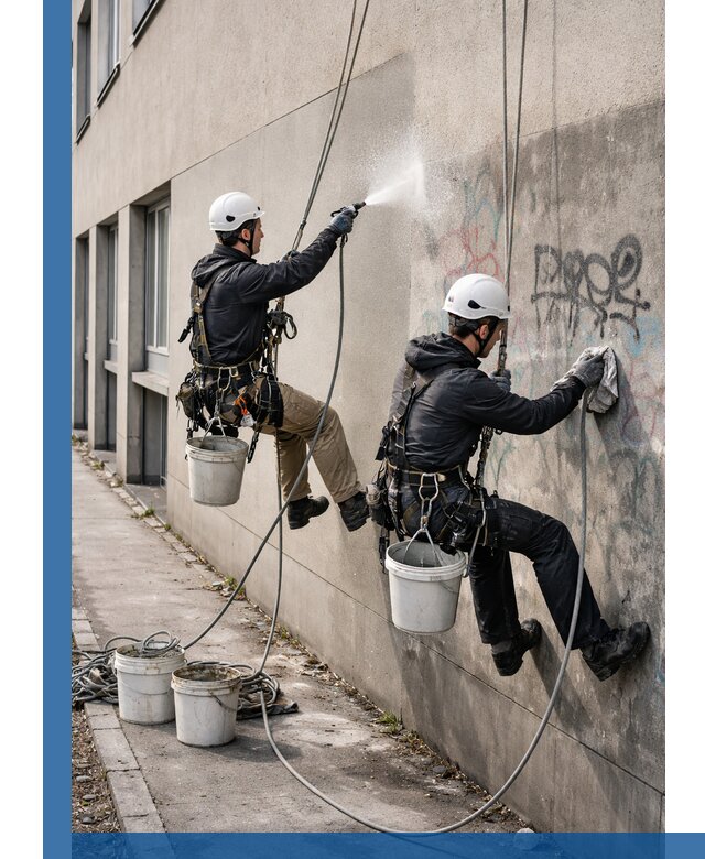 Антиграффити покрытие фасада с защитой от надписей в Юрге