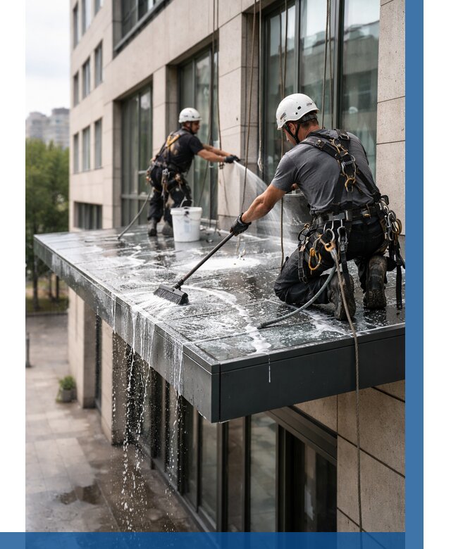 Мойка козырьков и навесов в Юрге от 3744 р. | ВЫСОТНИК-Юрг