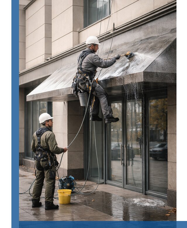 Профессиональная мойка козырьков и навесов в Юрге