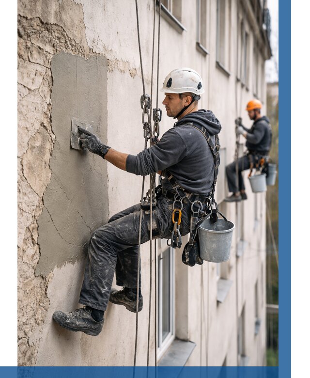 Восстановление штукатурки фасада в Юрге от 1284 р. | ВЫСОТНИК-Юрг