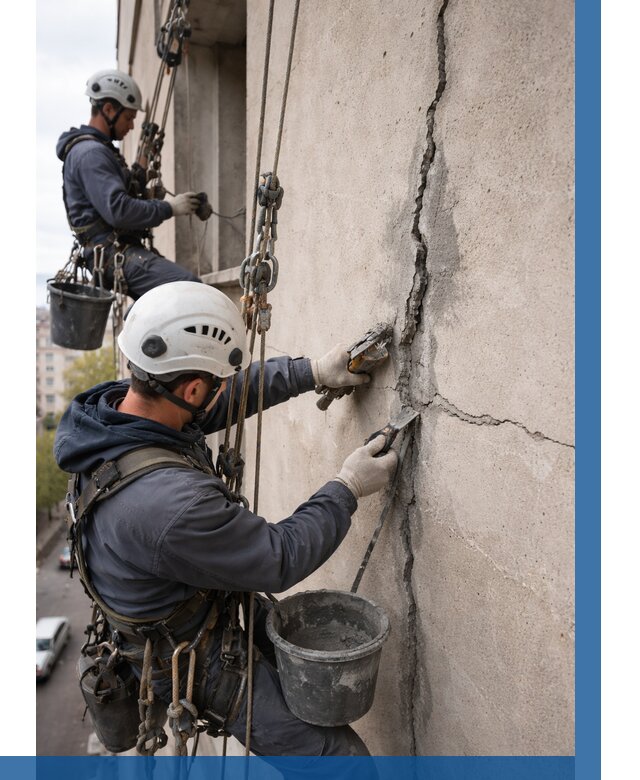 Заделка трещин на фасаде в Юрге от 963 р. | ВЫСОТНИК-Юрг