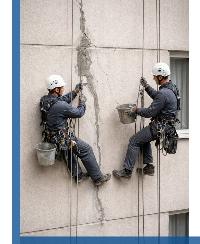 Заделка трещин на фасаде в Юрге с гарантийным ремонтом