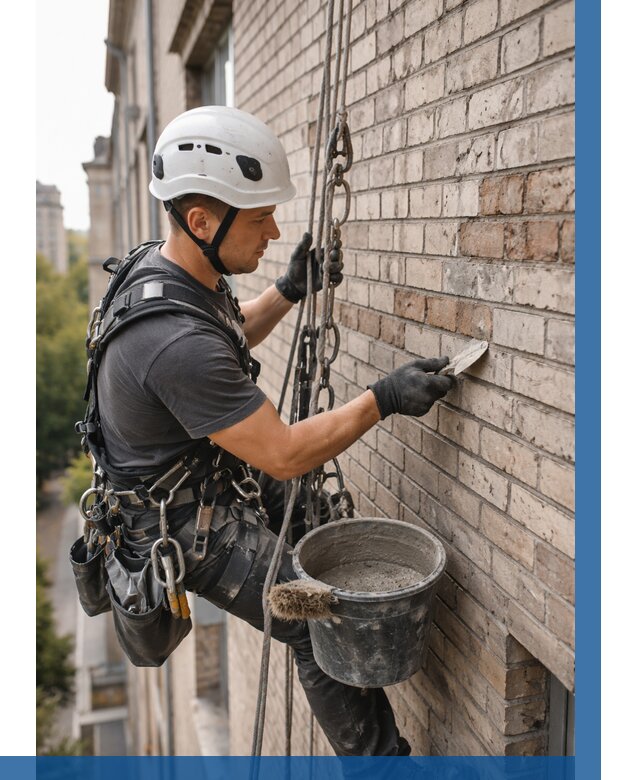 Ремонт кирпичной кладки фасада в Юрге от 1925 р. | ВЫСОТНИК-Юрг