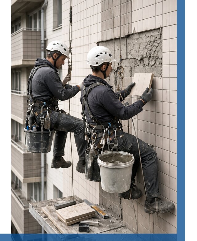 Ремонт облицовки фасада плиткой в Юрге от 1925 р. | ВЫСОТНИК-Юрг