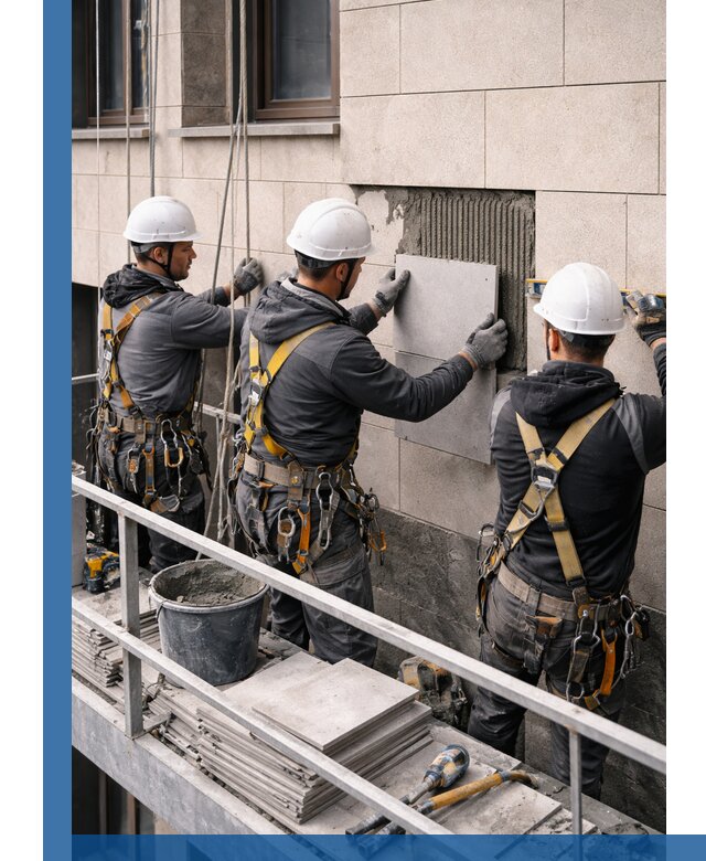 Ремонт облицовки фасада плиткой в Юрге с гарантией