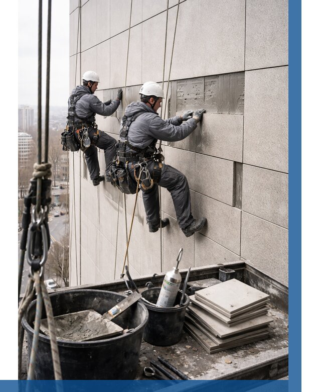 Ремонт фасада из керамогранита в Юрге от 2674 р. | ВЫСОТНИК-Юрг