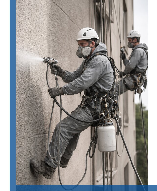 Безвоздушная покраска фасадов зданий в Юрге профессионально