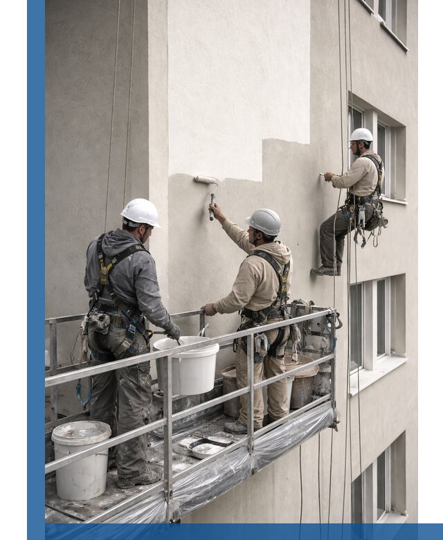 Покраска оштукатуренного фасада в Юрге под ключ с гарантией