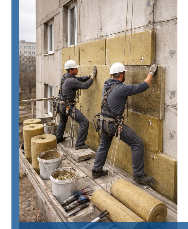 Утепление фасада минватой в Юрге под ключ с гарантией