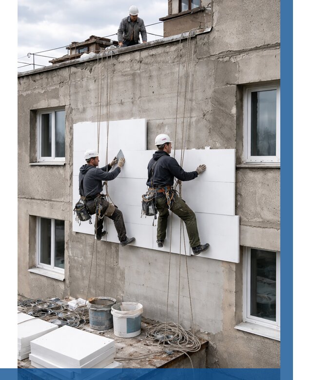 Утепление фасада пенополистиролом в Юрге от 1925 р. | ВЫСОТНИК-Юрг