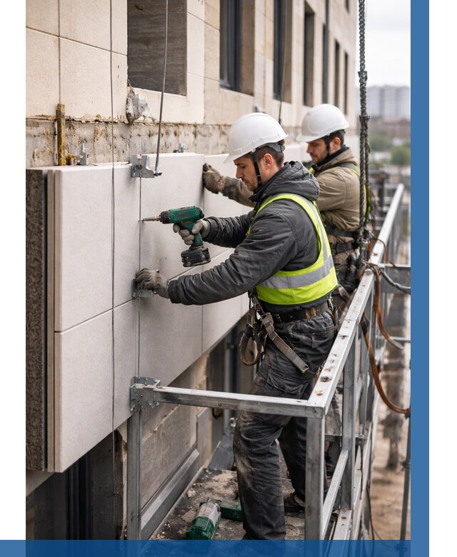 Монтаж фасадных термопанелей в Юрге от 1604 р. | ВЫСОТНИК-Юрг