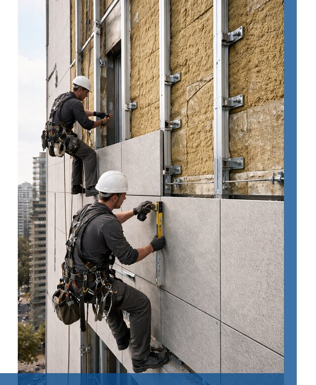 Монтаж вентилируемого фасада в Юрге от 3744 р. | ВЫСОТНИК-Юрг