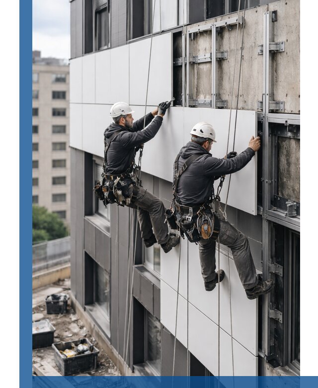 Монтаж композитных панелей фасада в Юрге под ключ