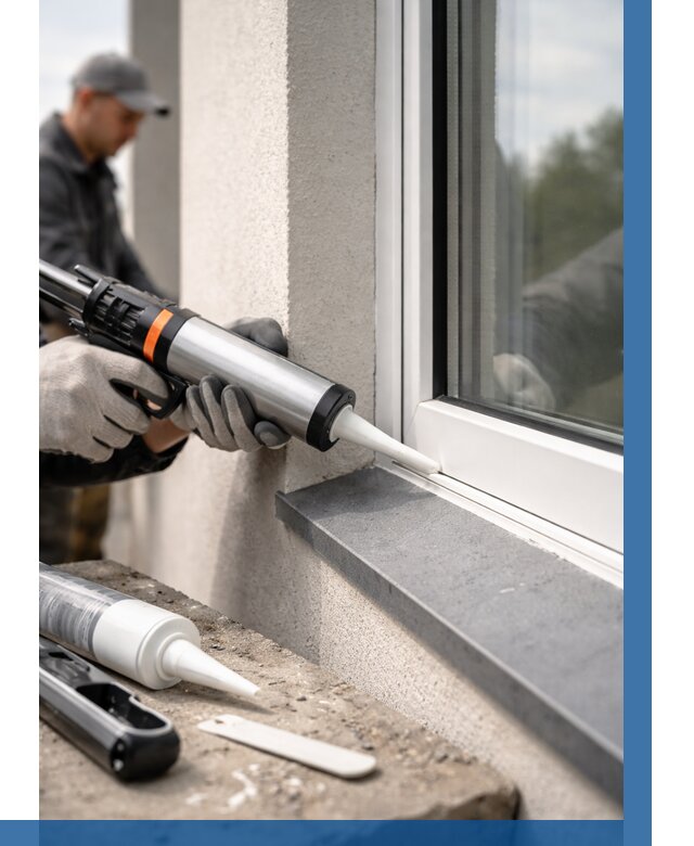 Герметизация монтажных швов окон в Юрге от 695 р. | ВЫСОТНИК-Юрг