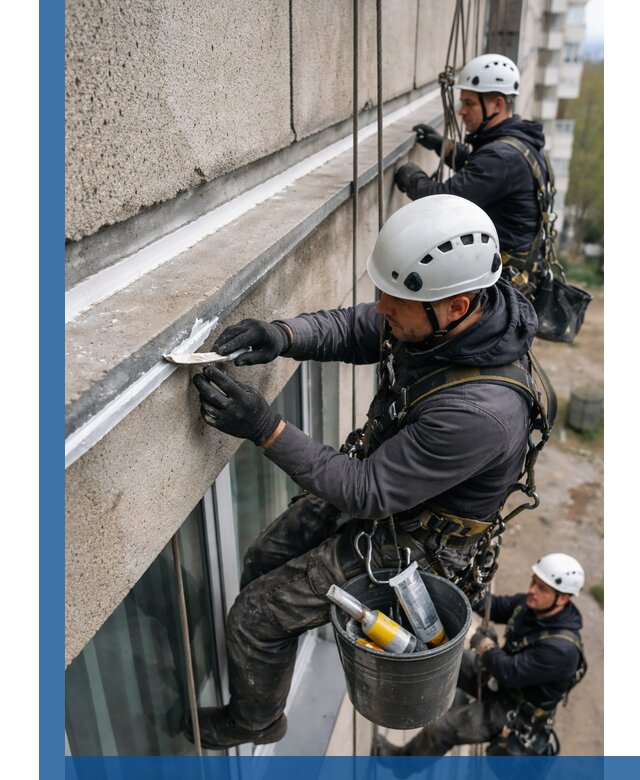 Герметизация примыкания балкона в Юрге под ключ с гарантией