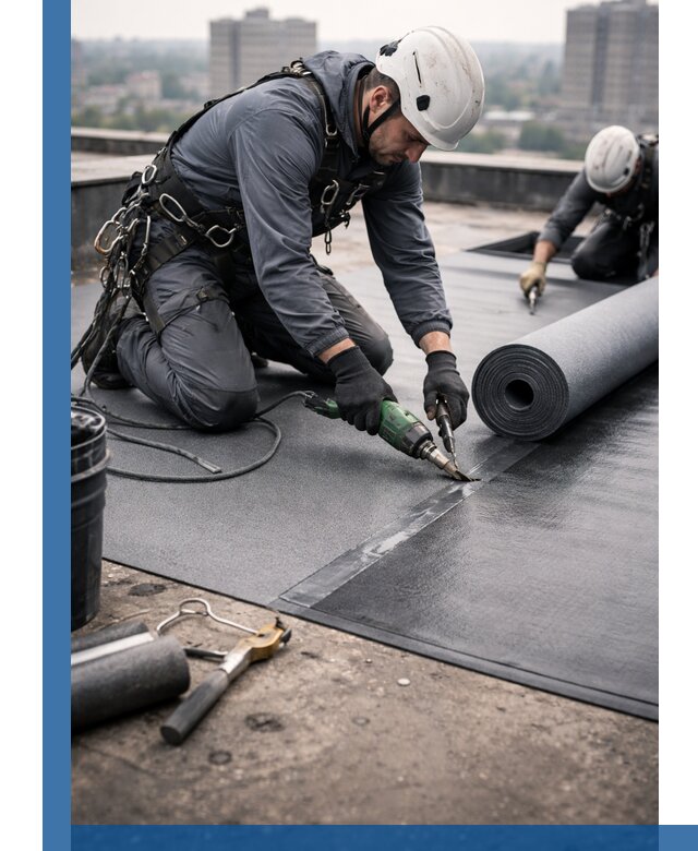 Ремонт мягкой кровли в Юрге с выездом промальпинистов