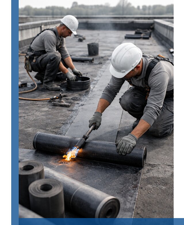 Ремонт рулонной кровли в Юрге герметизация и восстановление