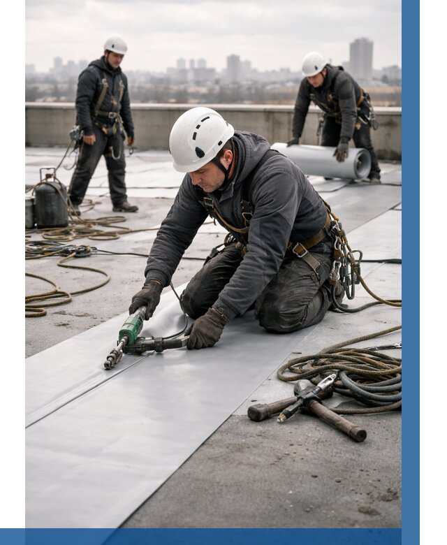 Ремонт мембранной кровли в Юрге от 1925 р./м2 | ВЫСОТНИК-Юрг