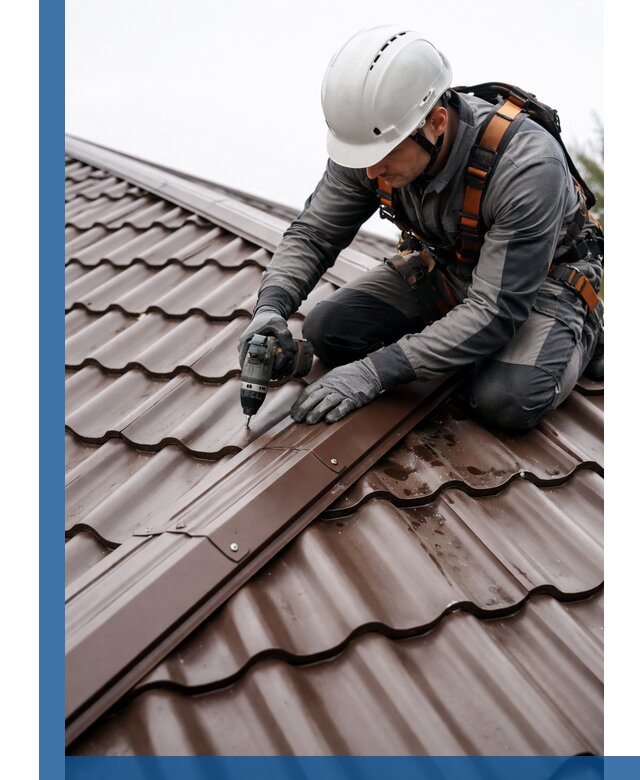 Ремонт металлочерепицы на крыше в Юрге профессионально