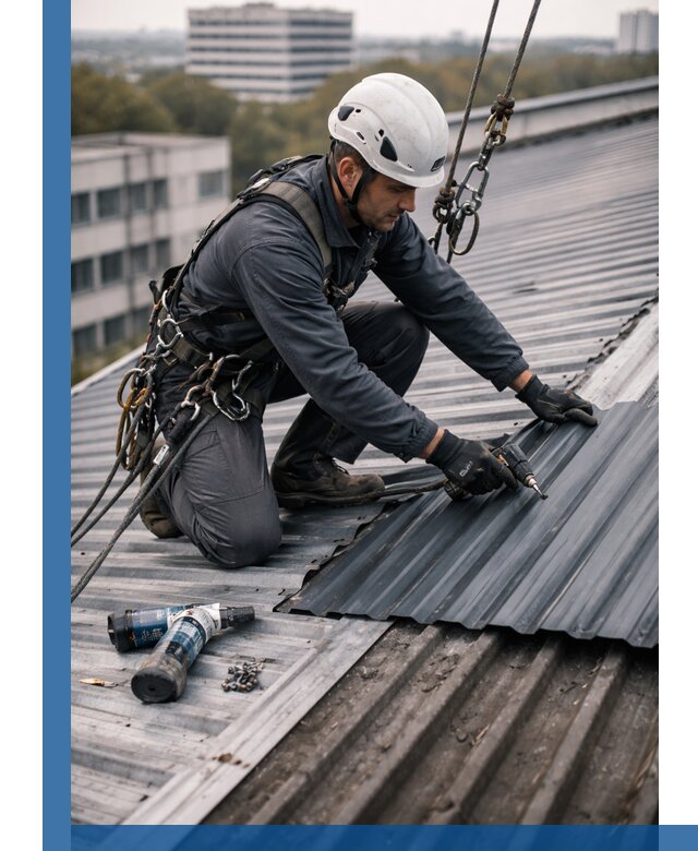 Ремонт профнастила на кровле в Юрге, работы под ключ