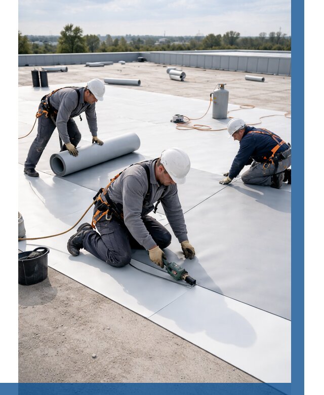 Монтаж мембранной кровли под ключ в Юрге от 1284 р. | ВЫСОТНИК-Юрг