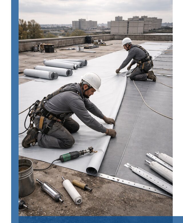 Монтаж мембранной кровли в Юрге для промышленных зданий