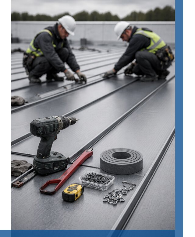 Монтаж фальцевой кровли в Юрге от 1925 р. | ВЫСОТНИК-Юрг