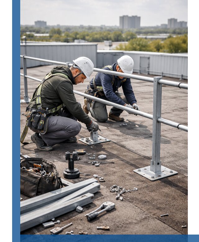 Монтаж кровельного ограждения в Юрге под ключ с гарантией