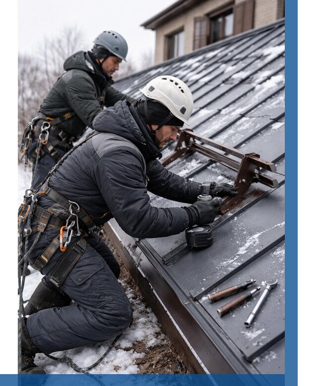 Монтаж снегозадержателей в Юрге от 481 р. | ВЫСОТНИК-Юрг