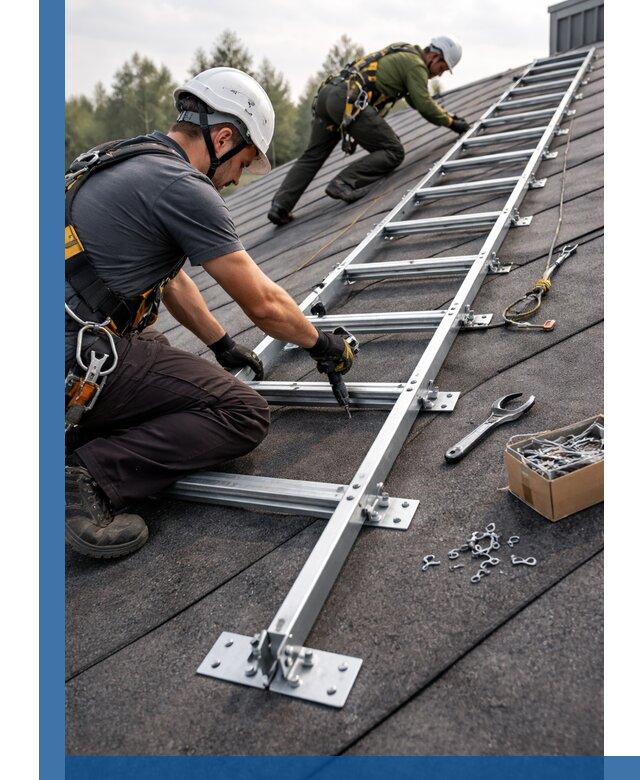 Профессиональный монтаж кровельной лестницы в Юрге под ключ