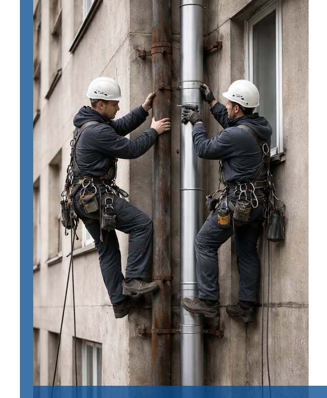 Замена водосточных труб в Юрге: монтаж и демонтаж под ключ