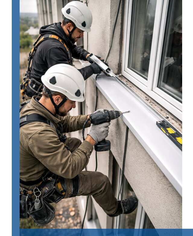 Профессиональный монтаж оконных отливов и отведения воды в Юрге