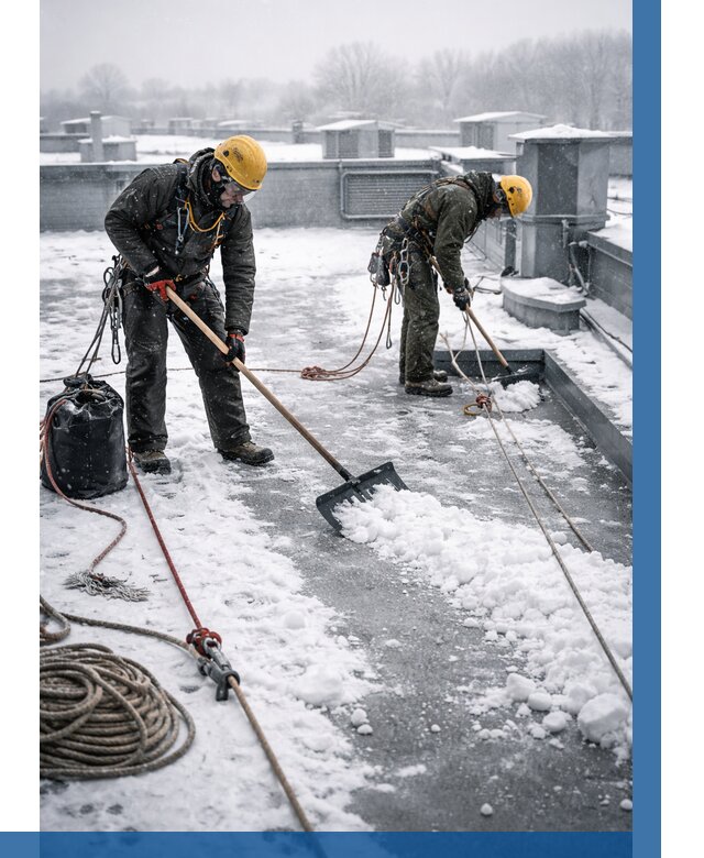 Очистка крыши от снега в Юрге от 8022 р. | ВЫСОТНИК-Юрг