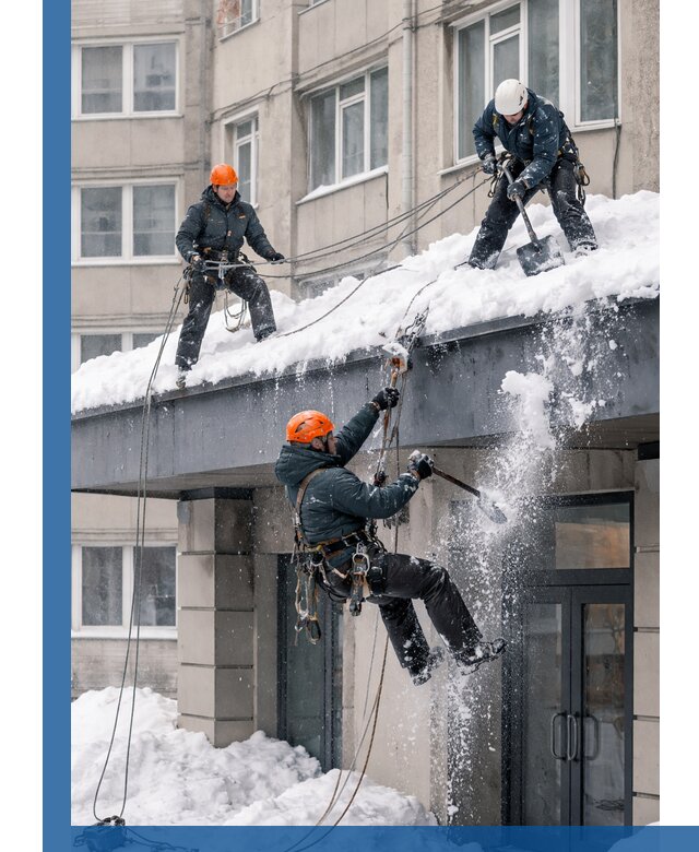 Безопасная очистка навесов от снега в Юрге круглогодично