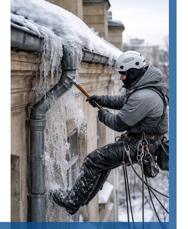 Очистка водостоков от льда в Юрге от 3744 р. | ВЫСОТНИК-Юрг