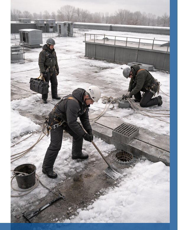 Абонентское обслуживание кровли зимой в Юрге от 8557 р. | ВЫСОТНИК-Юрг