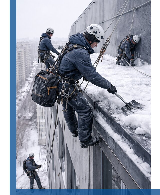 Абонентское обслуживание кровли зимой в Юрге регулярный уход