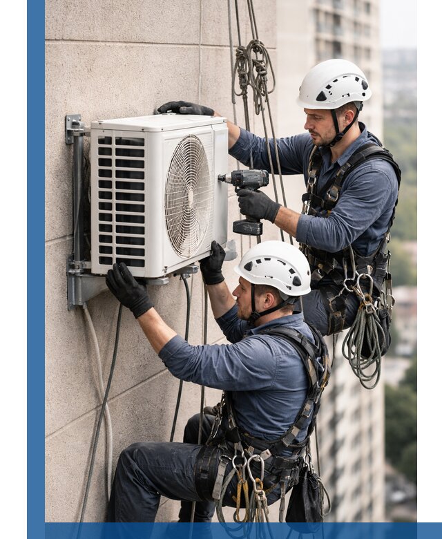 Монтаж внешнего блока кондиционера в Юрге установка и крепление