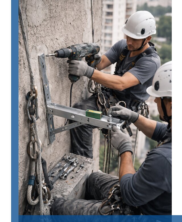 Установка кронштейнов кондиционера и крепежа в Юрге