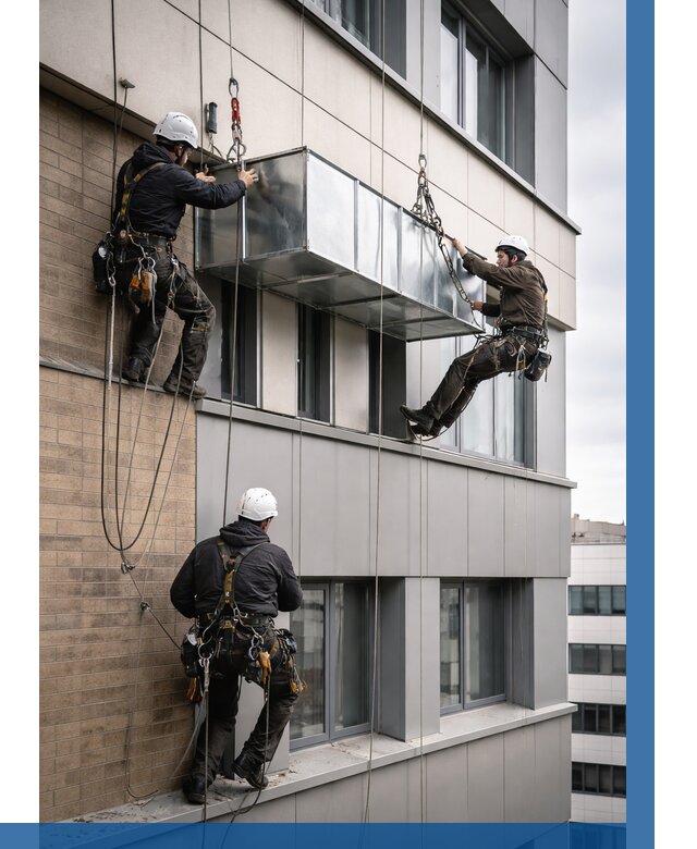 Монтаж воздуховодов на фасаде в Юрге от 1604 р. | ВЫСОТНИК-Юрг