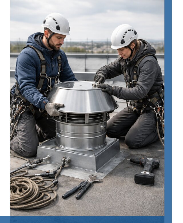 Установка дефлекторов на кровле в Юрге от 4813 р. | ВЫСОТНИК-Юрг