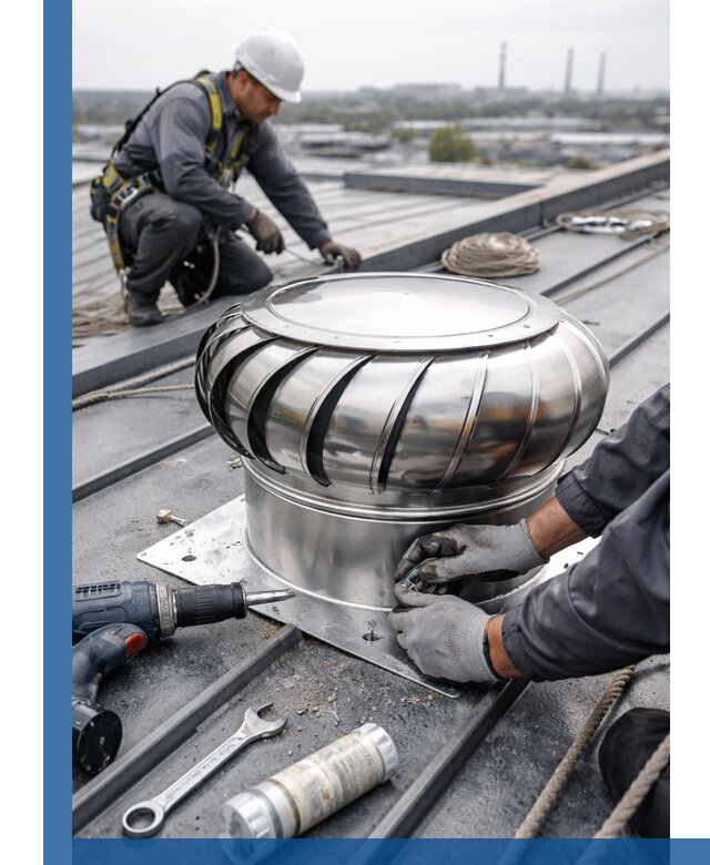 Установка дефлекторов на кровле в Юрге профессионально